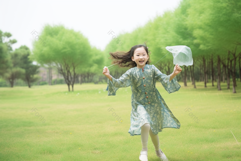 活泼的小女孩在公园奔跑高清摄影图,高清,摄影图,摄影图片,图片大全,摄影图免费下载